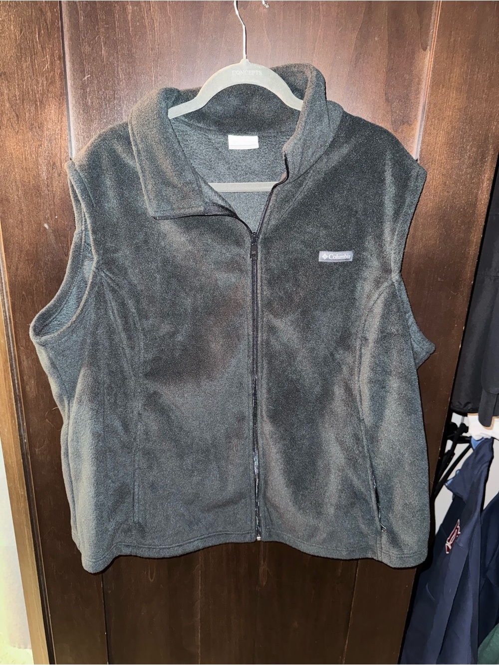 Columbia Gray Fleece Vest - Full Zip Layering Piece